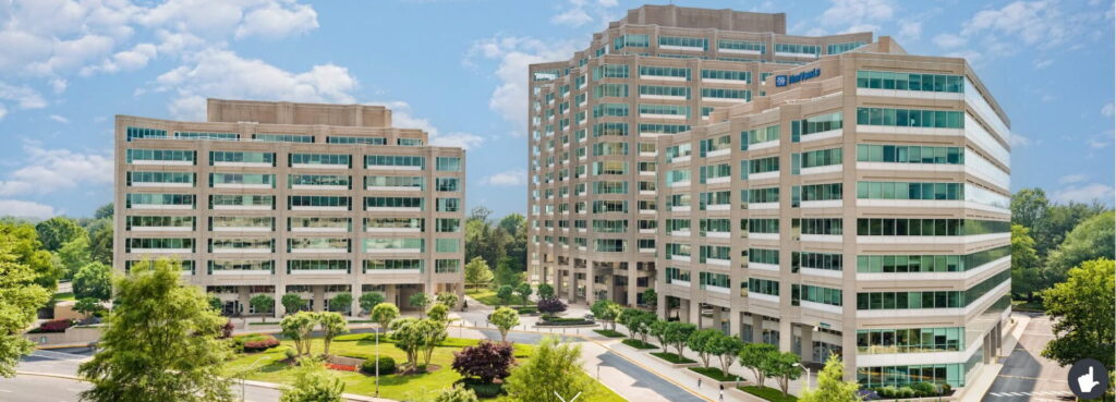 Shared office space in Montgomery County at the CapRock office campus, 6903 Rockledge Drive, Bethesda